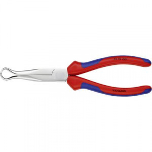 Műszerész fogó 200 mm, 45°-os szögben tört, lapos, kerek, hosszú pofa, Knipex 38 95 200