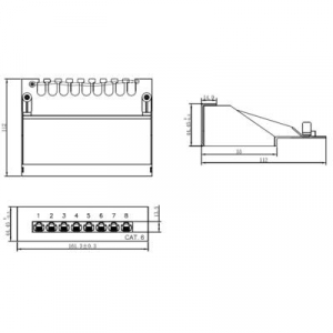 8 portos hálózati patchbox renkforce CAT 6 1 U