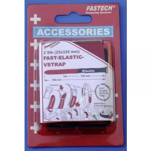 Tépőzár szalag pánttal 335 x 25 mm, fekete/piros, 2 db, Fastech 924-330C