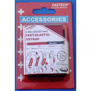 Tépőzár szalag pánttal 335 x 25 mm, fekete/piros, 2 db, Fastech 924-330C