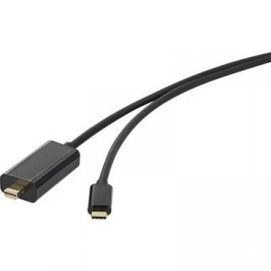 Renkforce USB / Mini DisplayPort Csatlakozókábel [1x USB-C™ dugó - 1x Mini DisplayPort dugó] 1.00 m Fekete