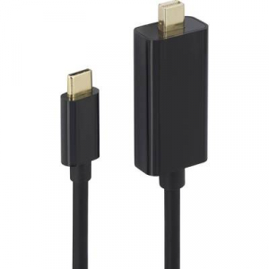 Renkforce USB / Mini DisplayPort Csatlakozókábel [1x USB-C™ dugó - 1x Mini DisplayPort dugó] 1.00 m Fekete