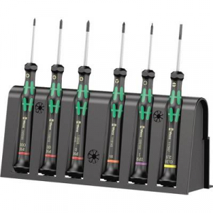 Elektronika- és finommechanika Csavarhúzó készlet 6 részes Wera 2050/6 Egyeneshornyú, Kereszthornyú Phillips, TORX Plus, Microstix