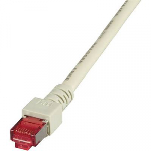 RJ45 Hálózat Csatlakozókábel CAT 6 S/FTP 0.50 m Szürke Lángálló, Halogénmentes, Védővel, Aranyozatt érintkező EFB Elektronik