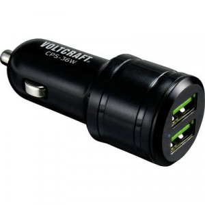 VOLTCRAFT CPS-36W Személygépkocsi USB-s töltőkészülék Kimeneti áram (max.) 3 A 2 x USB