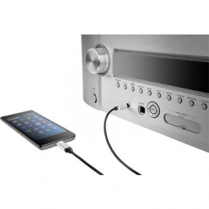 Renkforce USB / Jack Audio Csatlakoz&oacute;k&aacute;bel [1x USB-C&trade; dug&oacute; - 1x Jack dug&oacute;, 3,5 mm-es] 1.20 m Fekete Alum&iacute;nium dug&oacute;