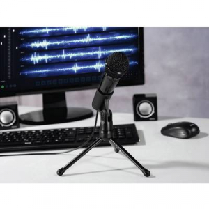 Számítógépes mikrofon Hama MIC-935 Allround Fekete Vezetékes Állvánnyal