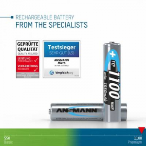 Ansmann HR03 Mikroakku NiMH 1050 mAh 1.2 V 4 db