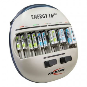 16 rekeszes hengeres akkutöltő Ansmann Energy 16 Plus