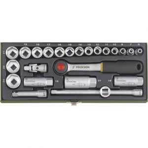 Proxxon 23110 Racsnis szerszámkészlet, Krova készlet 24 részes 10 mm (3/8)