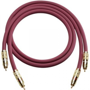 RCA audio kábel, 2x RCA dugó - 2x RCA dugó, 0,5 m, aranyozott, bordó, Oehlbach NF 214 Master