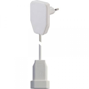 Lapos dugós hálózati hosszabbítókábel, 0,8 m, fehér, H03VVH2-F 2X 0,75 mm2, NVB 104573