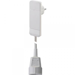 Lapos dugós hálózati hosszabbítókábel, 1,6 m, fehér, H05VV 3G 1,5 mm2, NVB 104554
