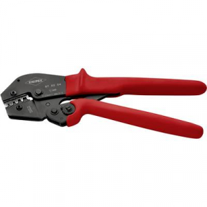 Krimpelő fogó kétkezes kezelésre is 250 mm, nem szigetelt, nyitott dugaszoló csatlakozó (2,8 + 4,8 mm), Knipex 97 52 04