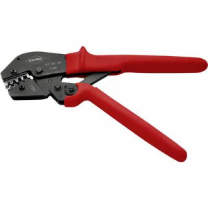 Krimpelő fogó kétkezes kezelésre is 250 mm, nem szigetelt, nyitott dugaszoló csatlakozó (2,8 + 4,8 mm), Knipex 97 52 04