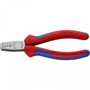 Krimpelő fog&oacute; &eacute;rv&eacute;gh&uuml;velyekhez 145 mm, pol&iacute;rozott fej, Knipex 97 62 145 A
