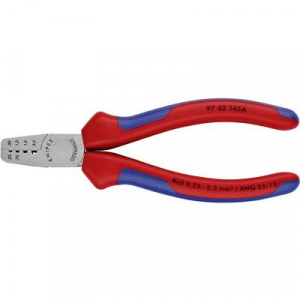 Krimpelő fog&oacute; &eacute;rv&eacute;gh&uuml;velyekhez 145 mm, pol&iacute;rozott fej, Knipex 97 62 145 A