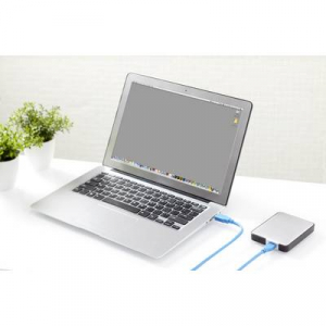 USB 3.0 csatlakozókábel, 1x USB 3.0 dugó A - 1x USB 3.0 dugó mikro B, 0,3 m, kék, aranyozott, renkforce
