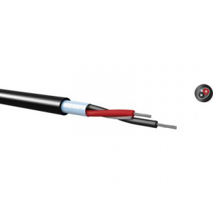 V(St)F-H huzalozó vezeték, árnyékolt 2 x 22 mm2 fekete méteráru Kabeltronik