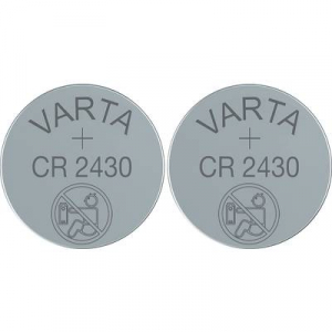 CR2430 lítium gombelem, 3 V, 280 mA, 2 db, Varta BR2430, DL2430, ECR2430, KCR2430, KL2430, KECR2430, LM2430