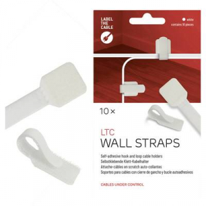 Tépőzár kábelkötegelő, bolyhos és horgos fél (H x Sz) 90 mm x 29 mm, fehér, 10 db, Label the Cable 3120