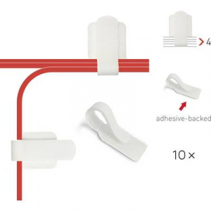 Tépőzár kábelkötegelő, bolyhos és horgos fél (H x Sz) 90 mm x 29 mm, fehér, 10 db, Label the Cable 3120