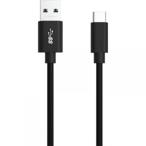 Ansmann Cell phone, Notebook Töltőkábel [1x USB 3.0 dugó, A típus - 1x USB 3.0 dugó, C típus] 2.00 m Fekete Alumínium dugó, TPE köpeny, Kétoldalt hasz