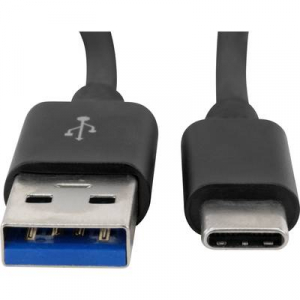 Ansmann Cell phone, Notebook Töltőkábel [1x USB 3.0 dugó, A típus - 1x USB 3.0 dugó, C típus] 2.00 m Fekete Alumínium dugó, TPE köpeny, Kétoldalt hasz