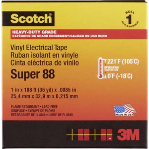 3M SUPER88-25X33 Szigetelőszalag Scotch® Fekete (H x Sz) 33 m x 25 mm 33 m