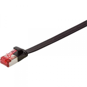 RJ45 Hálózat Csatlakozókábel CAT 6 U/FTP 25.00 cm Fekete Aranyozatt érintkező LogiLink