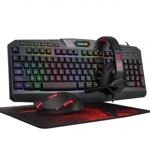 Redragon S101-BA Gaming billentyűzet, egér, egérpad és Headset csomag (S101-BA-2)