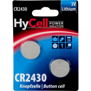 CR2430 lítium gombelem, 3 V, 300 mA, 2 db, HyCell BR2430, DL2430, ECR2430, KCR2430, KL2430, KECR2430, LM2430