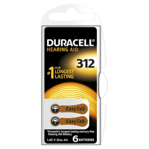 Duracell Hearing Aid DA312 Gombelem Hallókészülékhez 1.4V DA312 6db (96091463)