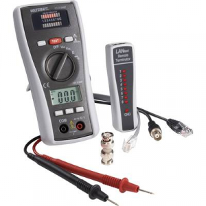 Vezetékvizsgáló koax kábel teszter, UTP, LAN hálózati kábel teszter RJ11/RJ45, BNC kábelekhez Voltcraft CT-3