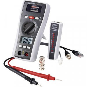 Vezetékvizsgáló koax kábel teszter, UTP, LAN hálózati kábel teszter RJ11/RJ45, BNC kábelekhez Voltcraft CT-3