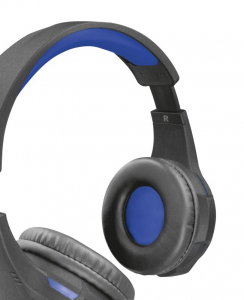Trust GXT307B Ravu Gamer mikrofonos fejhallgató fekete-kék PC/PS4/PS5 (23250)