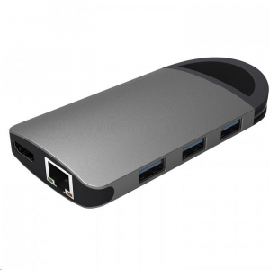 Umax U-Connect Type-C Multiport H8 univerzális notebook dokkoló szürke (UB308)