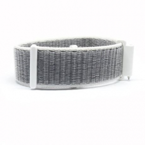 Mybandz tépőzáras szövet óraszíj 20mm, fehér-szürke (20SKU1605)
