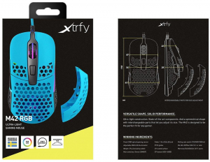 Xtrfy M42 RGB Miami Blue optikai gaming egér kék-fekete (XG-M42-RGB-BLUE / 1304)