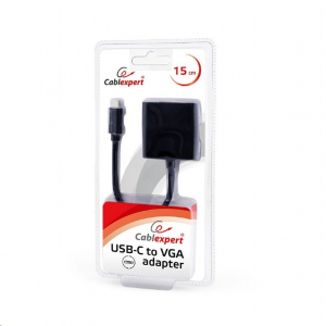 Gembird Cablexpert USB-C -> VGA female adapter, fekete (AB-CM-VGAF-01)