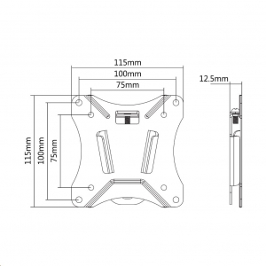 Newstar fali monitortartó konzol fix 10-30" fekete (NM-W25BLACK)