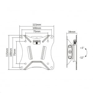 Newstar TV fali tartó dönthető 10"-30'' 25kg fekete (NM-W60BLACK)