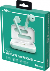 Trust Primo Touch vezeték nélküli Bluetooth fülhallgató menta színű (23781)