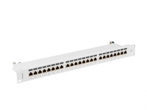 Lanberg Patch panel CAT7 FTP 24 PORT 1U 19" árnyékolt szürke (PPS7-1024-S)