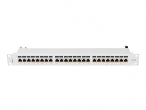 Lanberg Patch panel CAT7 FTP 24 PORT 1U 19" árnyékolt szürke (PPS7-1024-S)