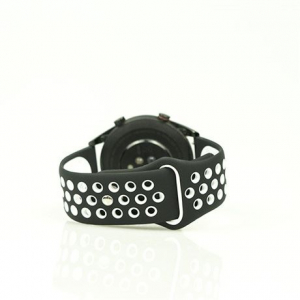 Mybandz lélegző szilikon óraszíj 20mm, fekete-fehér (20SKU704)
