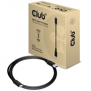 CLUB3D USB 3.1 Type C -> USB 3.1 Type A kábel 1m fekete (CAC-1523)