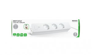 Deltaco Smart Home okos elosztó Wi-Fi 13A 3 dugalj + 2 USB 1.5m (SH-P03USB2)