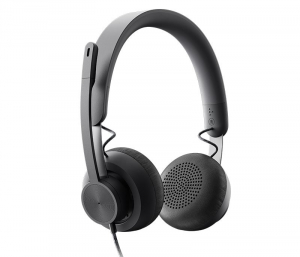 Logitech MSFT Teams Zone Wired mikrofonos fejhallgató fekete (981-000870)