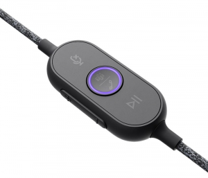 Logitech MSFT Teams Zone Wired mikrofonos fejhallgató fekete (981-000870)